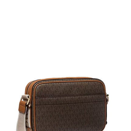 Michael Kors Women's Maeve Large Signature Logo Crossbody Bag Brown/Acorn/Gold