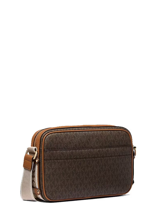 Michael Kors Women's Maeve Large Signature Logo Crossbody Bag Brown/Acorn/Gold