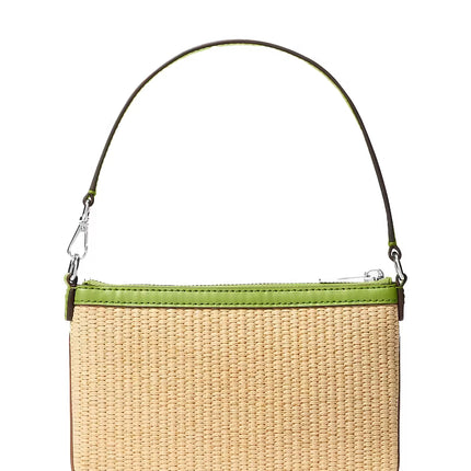 Michael Kors Women's Jet Set Travel Small Woven Wristlet Lime/Silver
