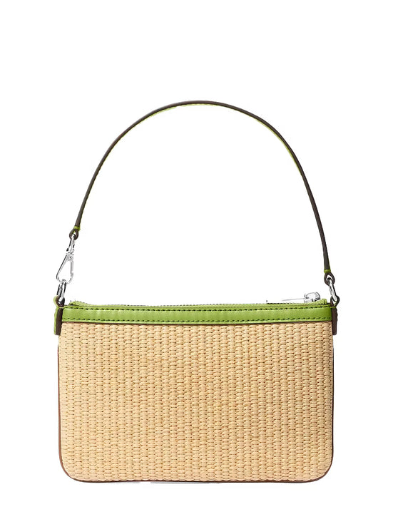 Michael Kors Women's Jet Set Travel Small Woven Wristlet Lime/Silver