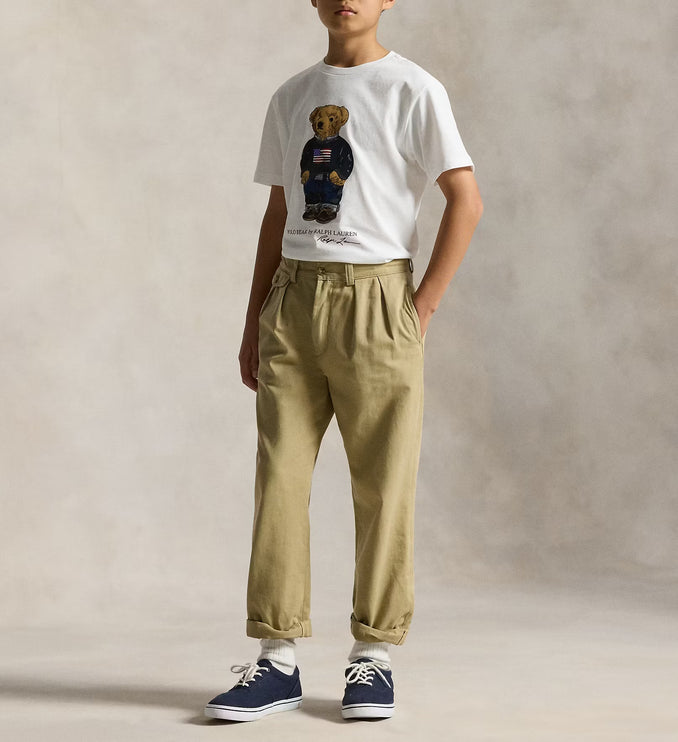 Polo Ralph Lauren Boy's Polo Bear Cotton Jersey Tee White Core Bear