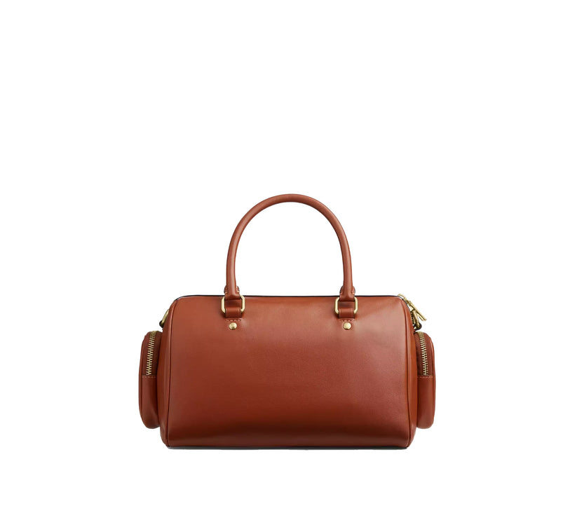 Coach Women's Rowan Satchel Bag With Pockets Gold/Cinnamon