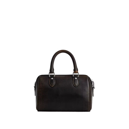 Coach Women's Mini Rowan Crossbody Bag In Loved Leather Silver/Black Brown