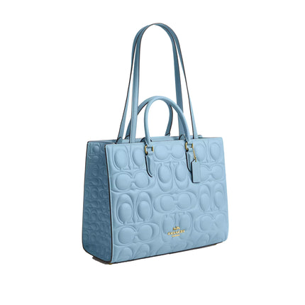 Coach Women's Maggie Tote Bag In Signature Leather Gold/Azure