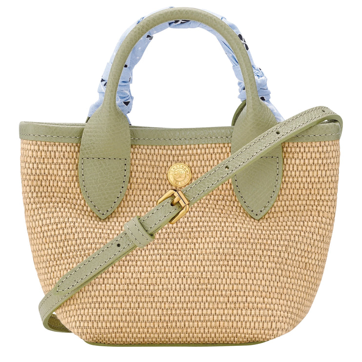 Longchamp Women's Le Pliage Collection XS Basket Bag Canvas Almond Green