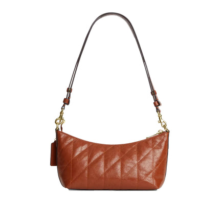 Coach Women's Caitlin Shoulder Bag With Quilting And Charm Gold/Cinnamon