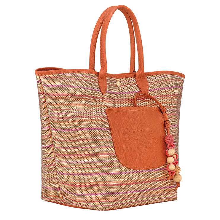 Longchamp Women's Le Pliage Collection L Basket Bag Canvas Rainbow