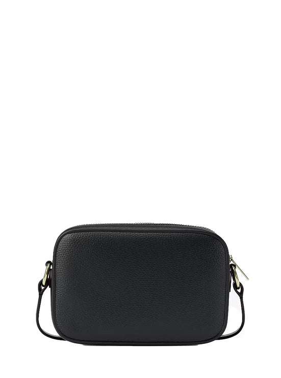 Michael Kors Women's Jet Set Small Pebbled Leather Camera Crossbody Bag Black/Gold