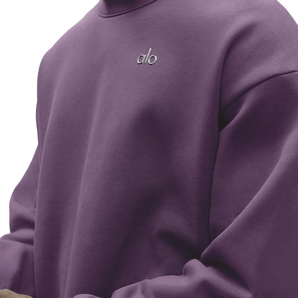 alo Men's Accolade Crew Neck Pullover Plum Kiss