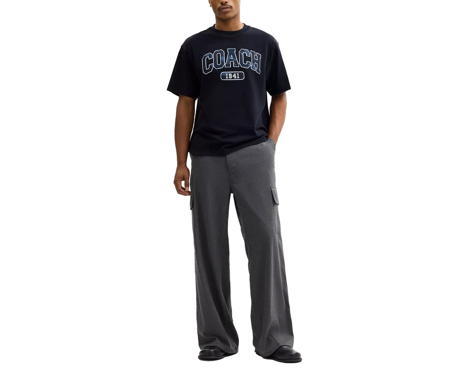 Coach Men's Camo Relaxed T-Shirt In Organic Cotton Navy