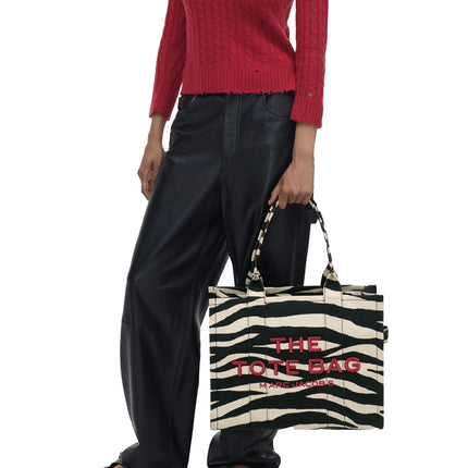 Marc Jacobs Women's Zebra Print Large Tote Bag White/Black