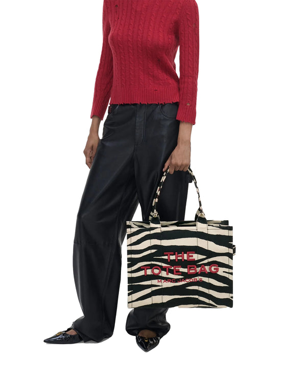 Marc Jacobs Women's Zebra Print Large Tote Bag White/Black