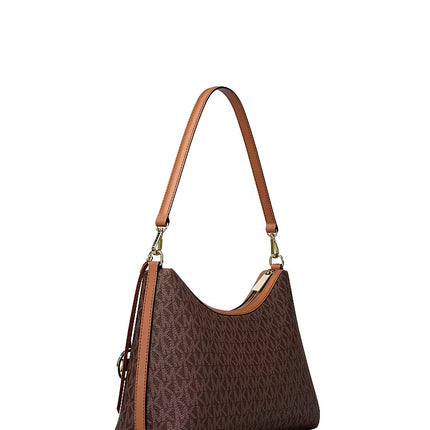 Michael Kors Women's Sammy Medium Signature Logo Convertible Shoulder Bag Brown/Gold