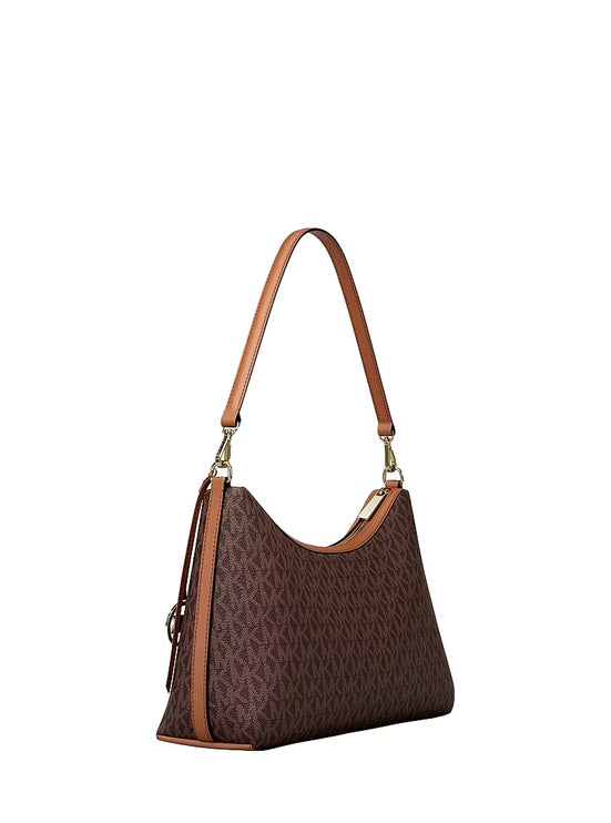 Michael Kors Women's Sammy Medium Signature Logo Convertible Shoulder Bag Brown/Gold