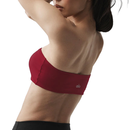 alo Women's Airbrush Bandeau Bra Summer Romance Red