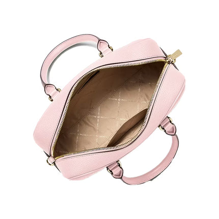 Michael Kors Women's Thompson Pebbled Leather Satchel Bag Powder Blush/Gold