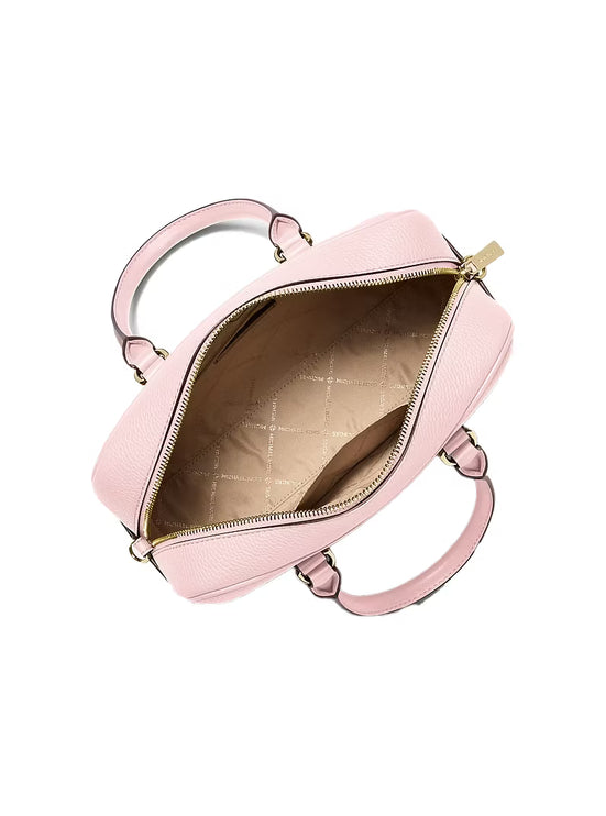 Michael Kors Women's Thompson Pebbled Leather Satchel Bag Powder Blush/Gold