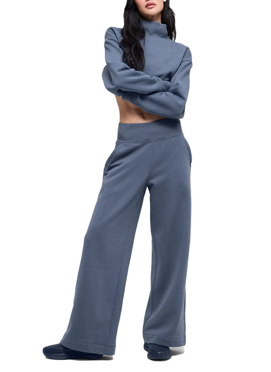 alo Women's Cropped Serenity Coverup Bluestone