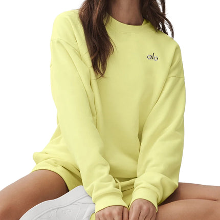 alo Women's Accolade Crew Neck Pullover Sunshine