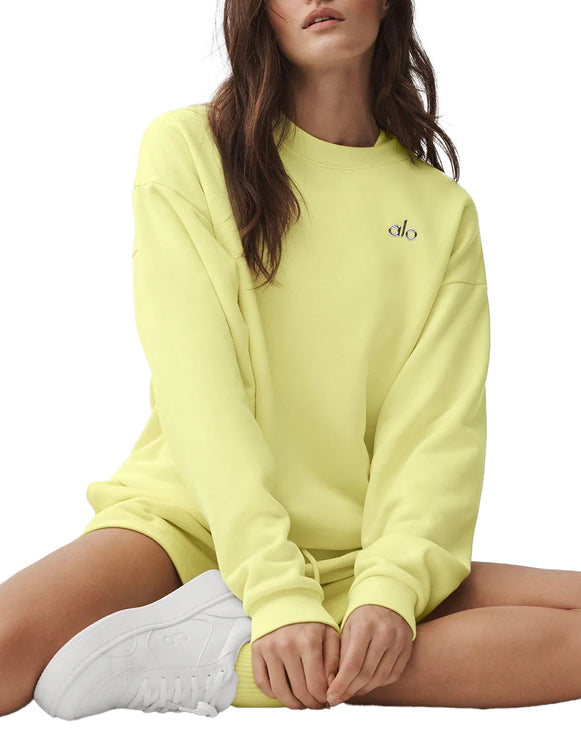 alo Women's Accolade Crew Neck Pullover Sunshine