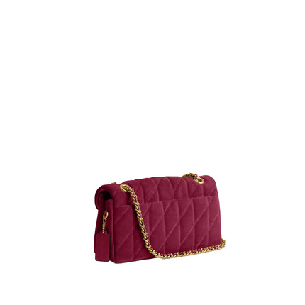 Coach Women's Tabby Shoulder Bag 26 With Quilting Brass/Dark Fuchsia