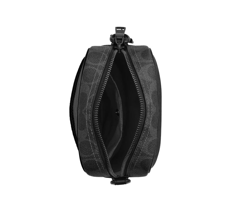 Coach Unisex Tristan Crossbody Bag 14 In Signature Canvas Matte Black/Black Signature