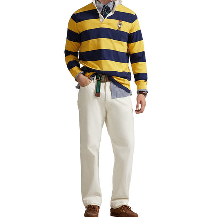 Polo Ralph Lauren Men's Classic Fit Polo Bear Rugby Shirt Newport Navy/Gold
