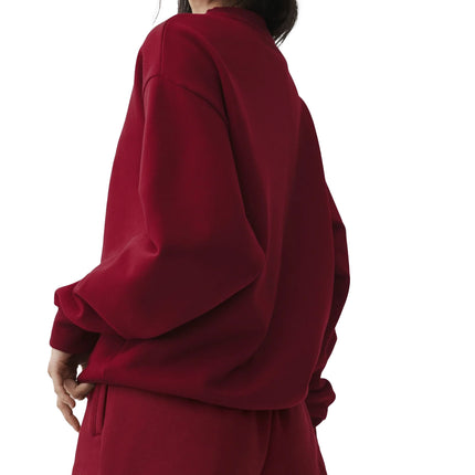 alo Women's Accolade Crew Neck Pullover Summer Romance Red