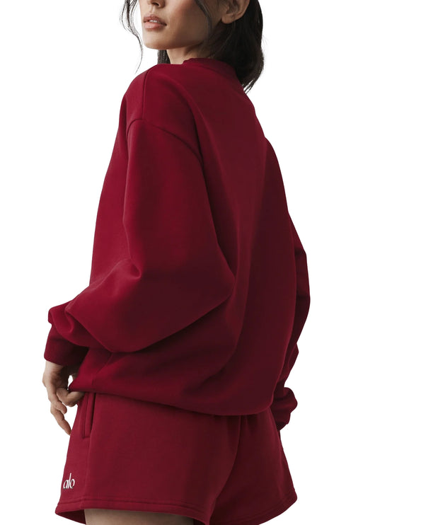 alo Women's Accolade Crew Neck Pullover Summer Romance Red