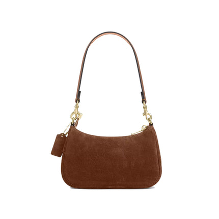 Coach Women's Teri Mini Crossbody Bag Suede/Gold/Warm Brown