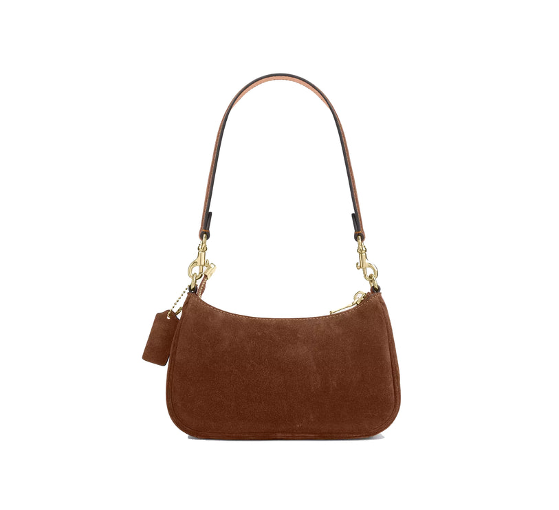 Coach Women's Teri Mini Crossbody Bag Suede/Gold/Warm Brown