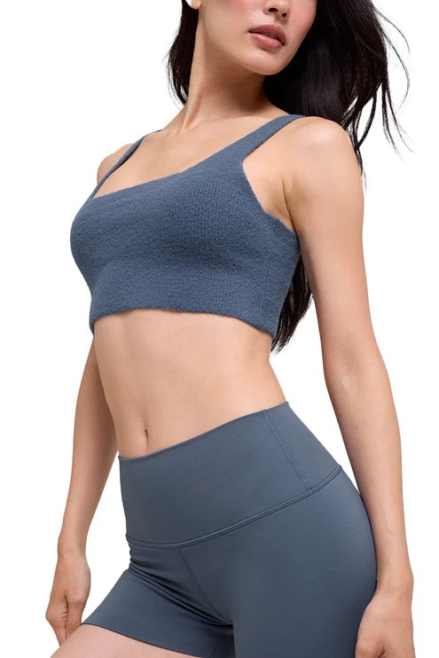 alo Women's Snuggle Up Sweater Bra Bluestone