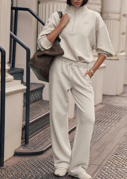 alo Women's Accolade Straight Leg Sweatpant - Oatmeal Heather