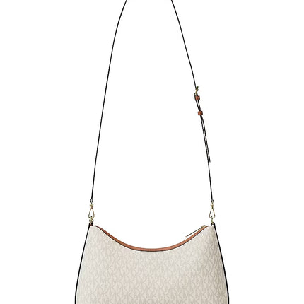 Michael Kors Women's Sammy Medium Signature Logo Convertible Shoulder Bag Vanilla/Gold