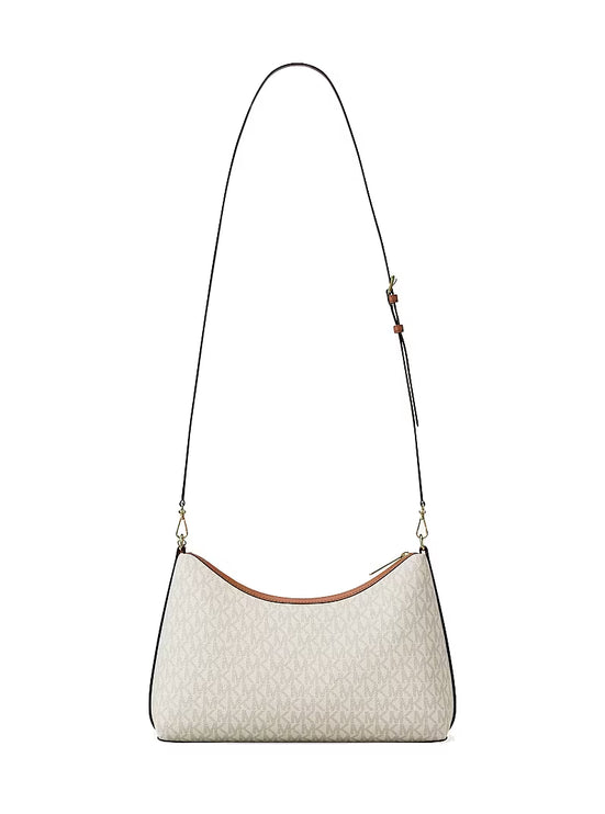 Michael Kors Women's Sammy Medium Signature Logo Convertible Shoulder Bag Vanilla/Gold