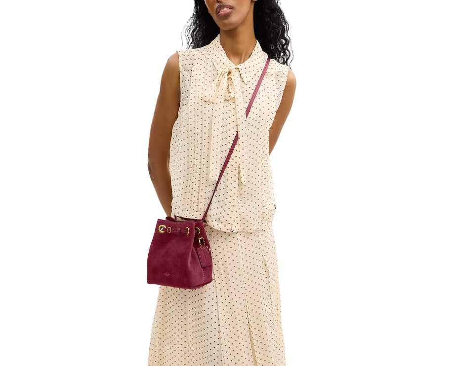 Coach Women's Jade Drawstring Bag Brass/Dark Fuchsia