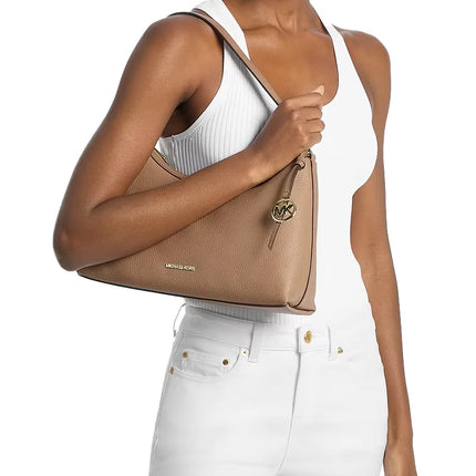 Michael Kors Women's Sammy Medium Pebbled Leather Convertible Shoulder Bag Camel/Gold