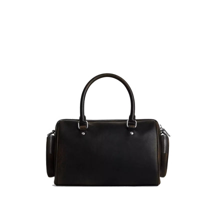 Coach Women's Rowan Satchel Bag With Pockets In Loved Leather Silver/Black Brown