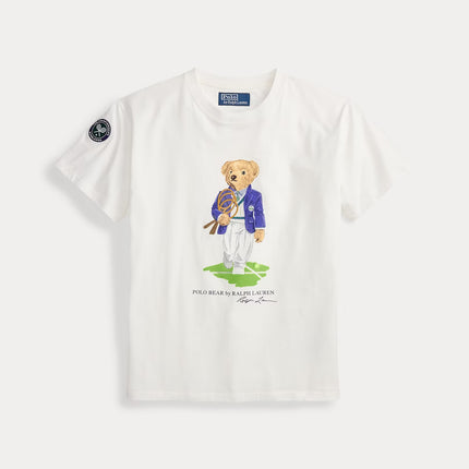 Polo Ralph Lauren Women's Wimbledon Polo Bear Jersey Tee White