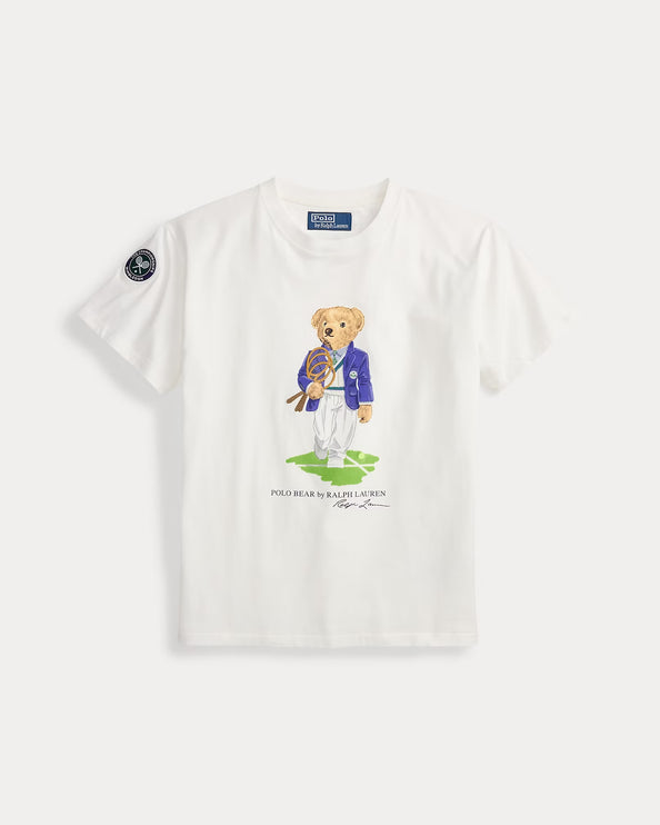 Polo Ralph Lauren Women's Wimbledon Polo Bear Jersey Tee White