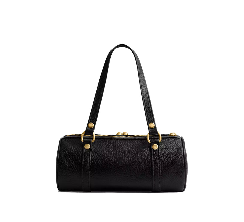 Coach Women's Kisslock Barrel Bag Brass/Black