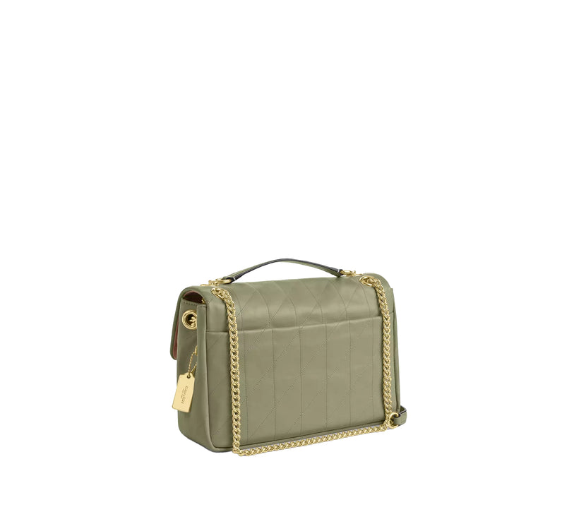 Coach Women's Elodie Crossbody Bag With Quilting Gold/Pistachio