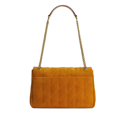 Coach Women's Elodie Crossbody Bag With Quilting Suede/Gold/Marigold
