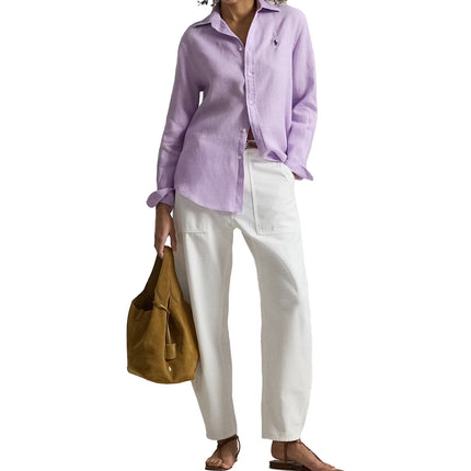 Polo Ralph Lauren Women's Classic Fit Linen Shirt Light Mauve