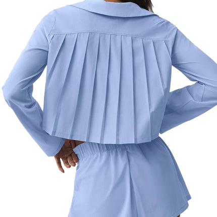 alo Women's Cropped Unmatched Long Sleeve Light Provence Blue