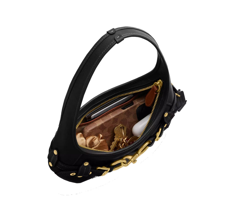 Coach Women's Belted Ergo Shoulder Bag 26 Brass/Black