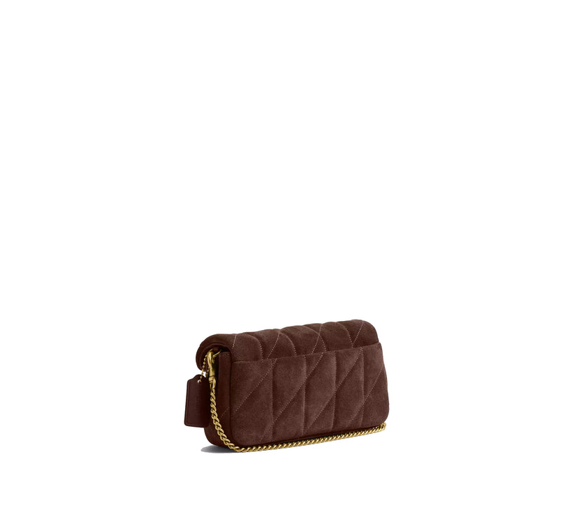 Coach Women's Tabby Chain Crossbody Bag 19 With Quilting Suede/Brass/Dark Chocolate