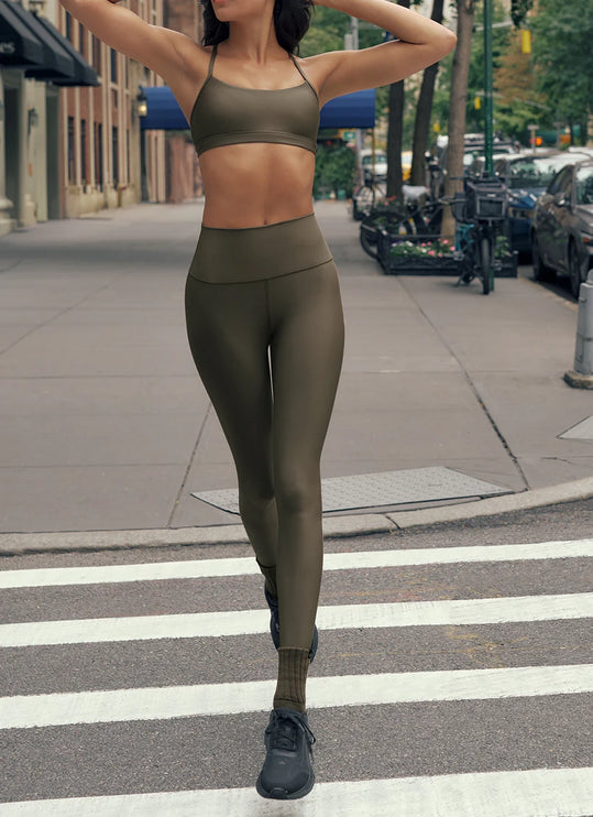 alo Women's 7/8 High-Waist Airlift Legging Olive Tree