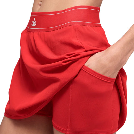 alo Women's Match Point Tennis Skirt Bright Red
