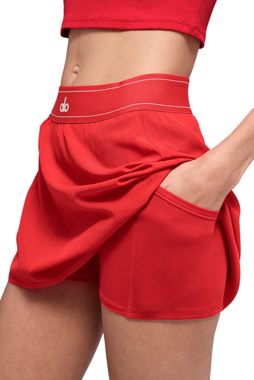 alo Women's Match Point Tennis Skirt Bright Red